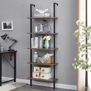 Rack decorativo per sala da pranzo camera da letto con struttura a più livelli e supporto laterale fino al soffitto.