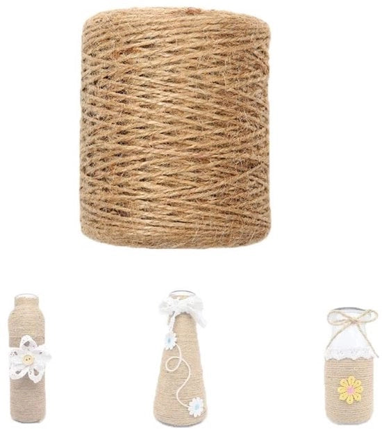 Tessuto naturale di durata 199,9 m - 2 cm di spessore - Naturale - Duraturo - Fai da te - Regali - Decorazione - Corda