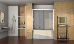 Box doccia per Vasca Sopravasca in vetro da 6 mm 1 lato apertura scorrevole trasparente - Misura: 120 x h150 