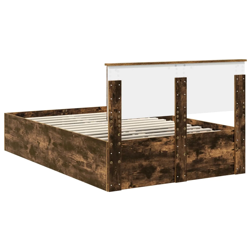 Struttura del letto-Giroletto Rovere fum¨¦ 120 x 190 cm Legno multistrato 671544