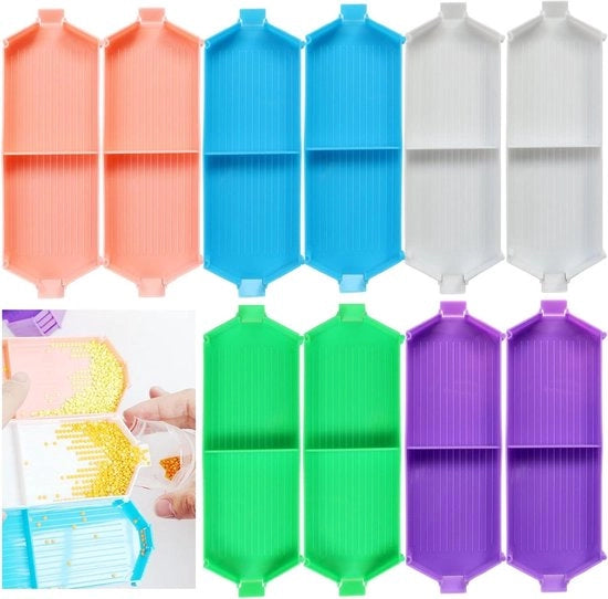 Accessori di alta gamma per diamante - Set di 10 scatole colorate e sovrapposte - Contenitore per opere d'arte di diamanti per adulti