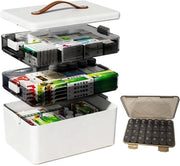 Organizzatore farmaceutico 3 livelli - Cassa farmaci - Farmacista domestico - Scatola settimanale per pillole - Materiale plastico - Dimensioni 34 x 22 x 25,5 cm