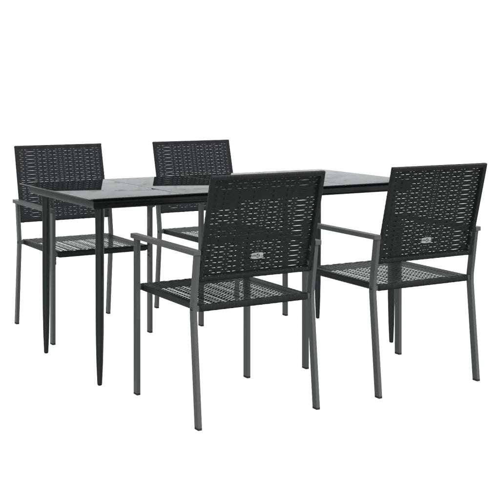 Set da Pranzo da Giardino 5 pz in Polyrattan e Acciaiocod mxl 100585