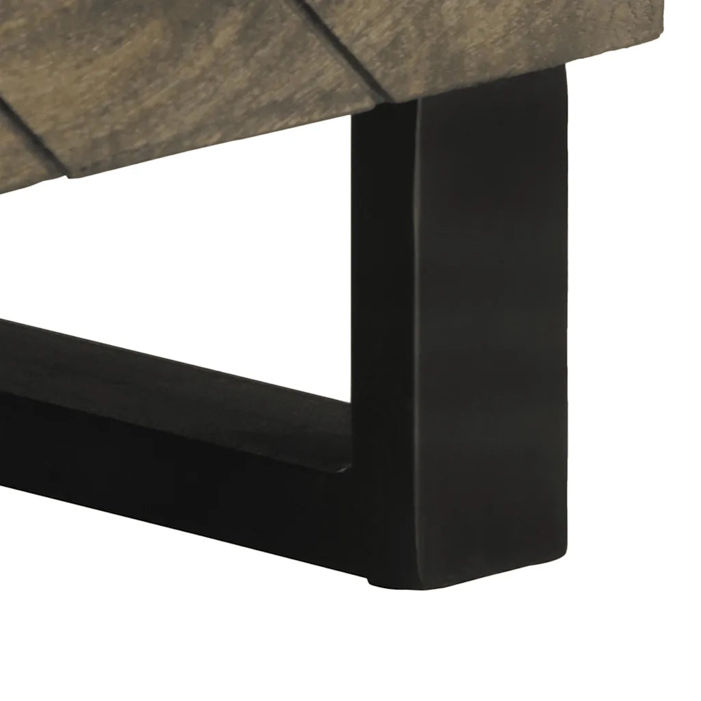 Mobile Porta TV Nero 80x33x46 cm in Legno Massello di Mango 4017701