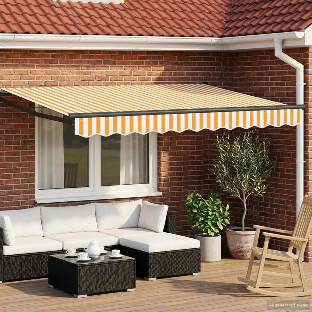 Tettuccio Elettrico Retrattile Giallo e Bianco 3,5 x 2 m CFW6393290