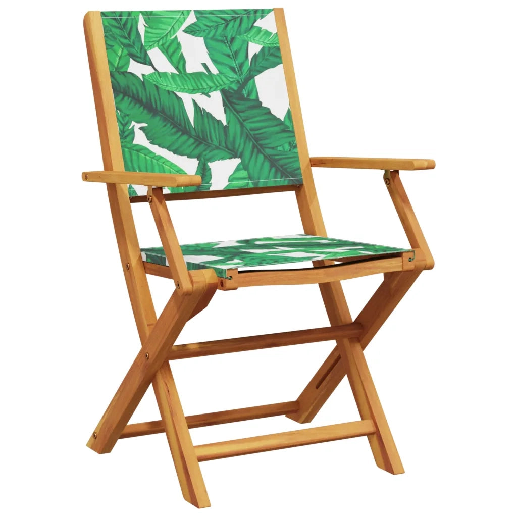 Sedie da Giardino Pieghevoli 6pz Verde Tessuto e Legno Massello 3214587