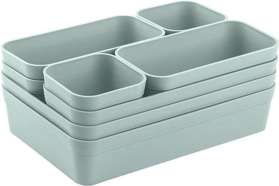 Organizzatore per ante scorrevoli – Cassetti flessibili per soggiorno e bagno – Pastello – Set da 8