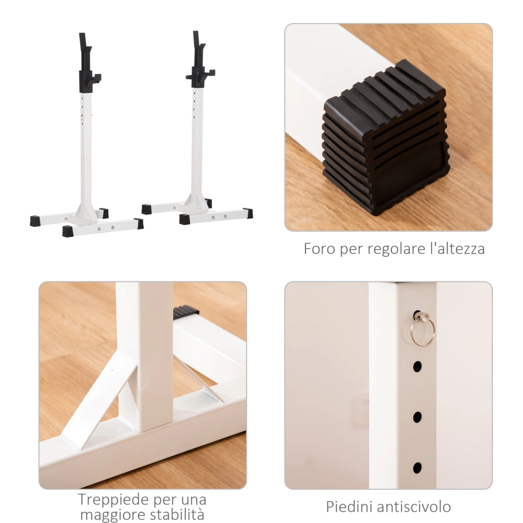 Easycomfort Porta Bilanciere Universale in Acciaio, Altezza Regolabile su 12 Livelli, Carico Massimo 150kg