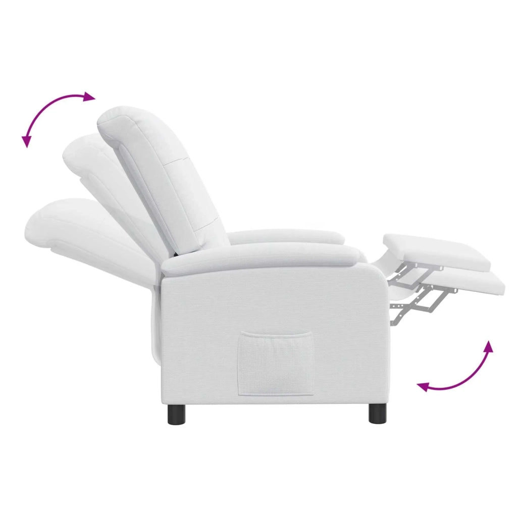 Divano Sedia-Poltrona reclinabile Bianco Tessuto 687127