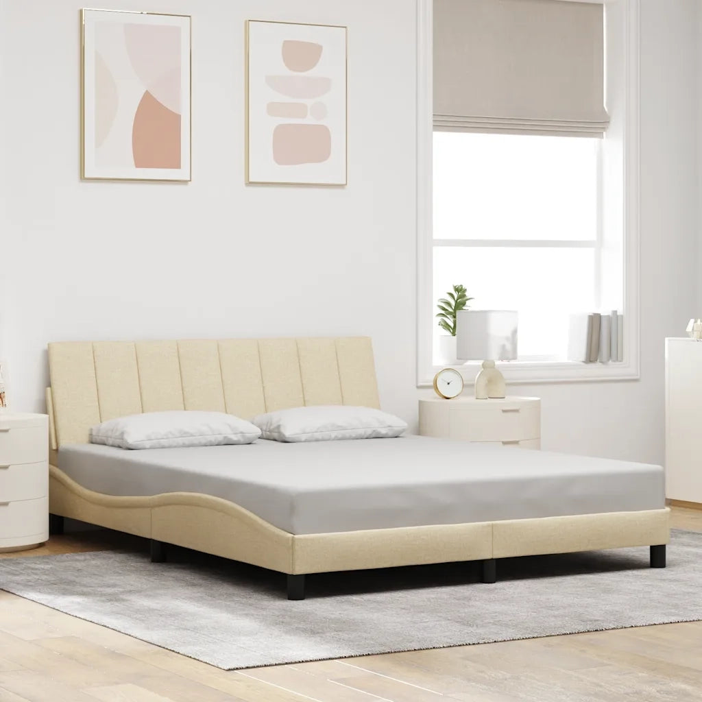 Giroletto senza Materasso Hanko Crema 160x200 cm in Tessuto