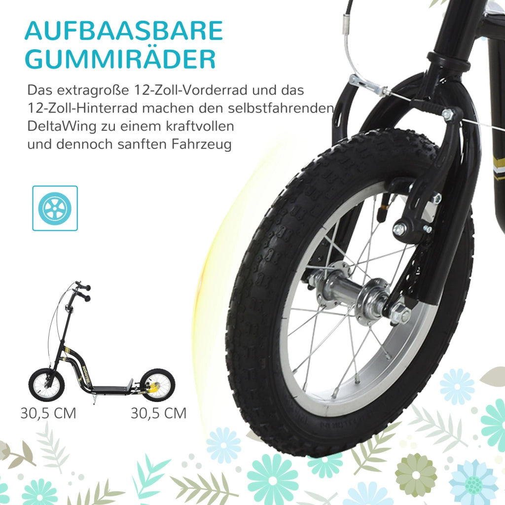 Scooter per Bambini 12 Pollici con Freni ¨C Zephmum ¨C Nero Metallico