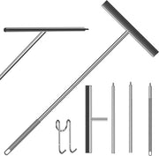 Uscibile docciaschiumai - Trattore per doccia in acciaio inossidabile - 133 cm acciaio - Trattore in silicone - 40 cm - Trattore a finestra con ganci