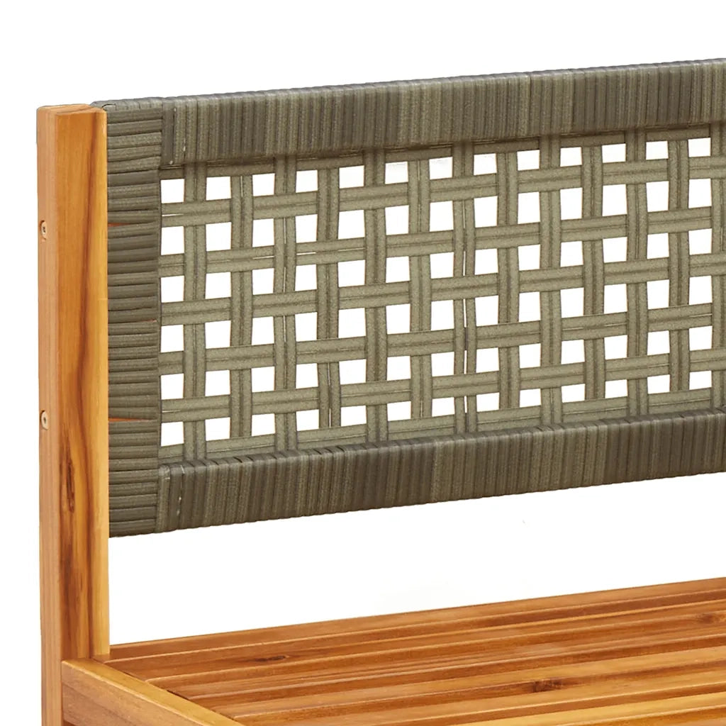 Divano da giardino angolare con cuscini in legno di acacia e rattan 4008172