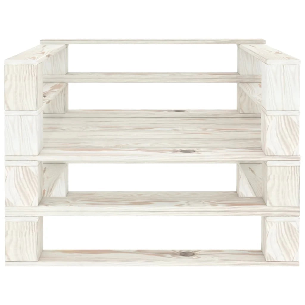 Sedia da giardino in legno con pallet 80 x 67,5 x 60,8 cm bianca 02_0011872