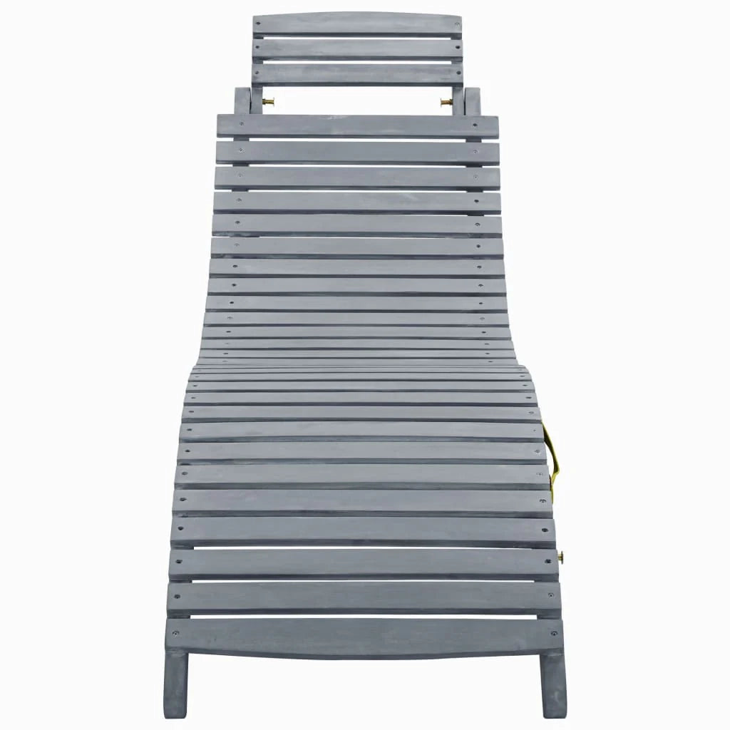 Lettino prendisole sedia a sdraio lettino prendisole letto da giardino mobili da esterno per patio grigio lavato legno massello di acacia 02_0021248