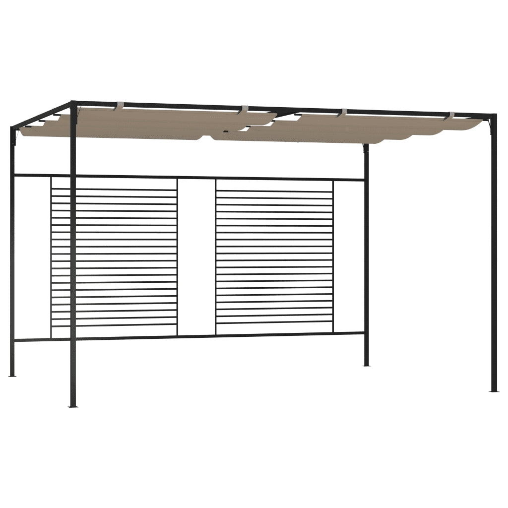 Gazebo con Tetto Retrattile 3x4x2,3 m Grigio Talpa 180 g/mÂ²