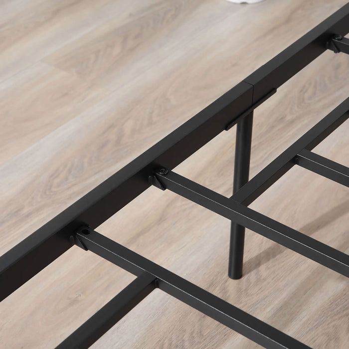 Struttura Letto Matrimoniale 160x200 cm in Acciaio con Doghe Integrate Nero