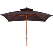 Ombrellone da Giardino 3x3 m Palo Ø48 mm 8 Stecche in Legno Marrone