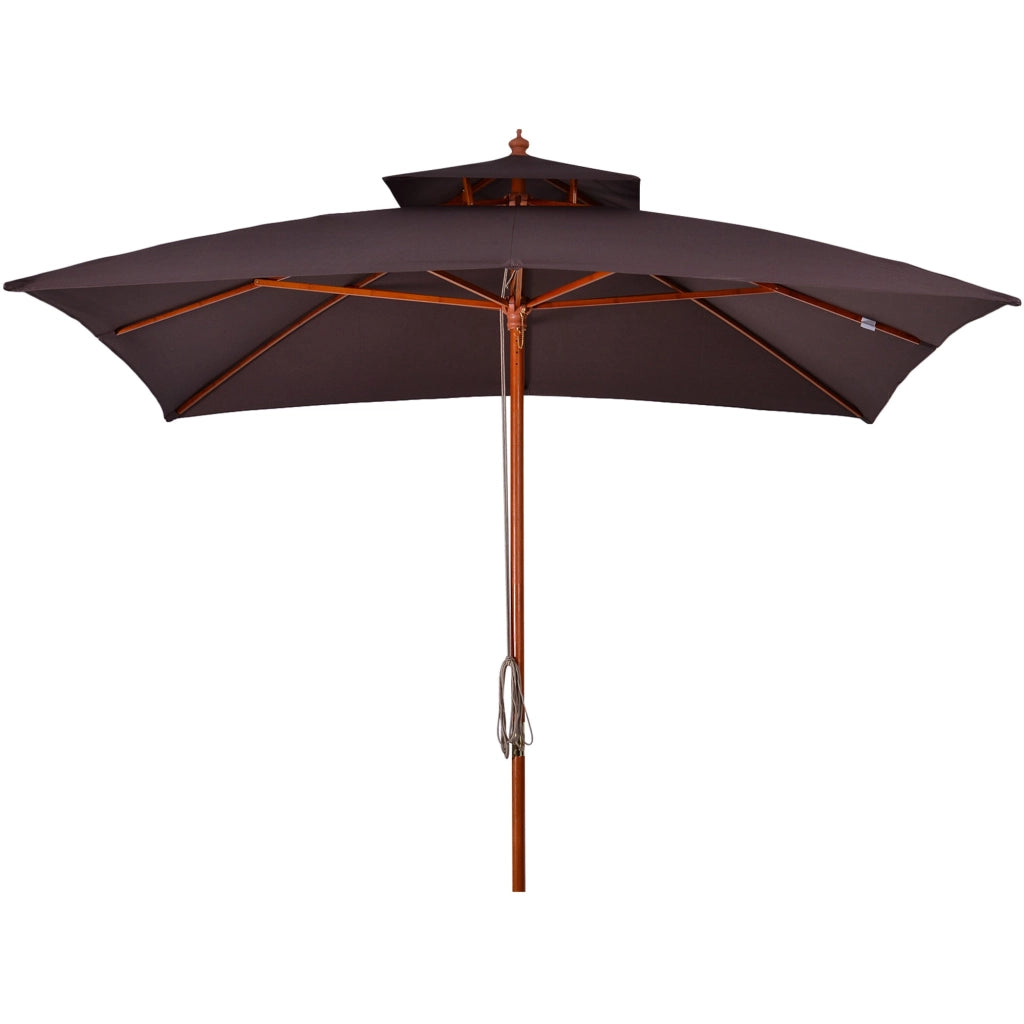 Ombrellone da Giardino 3x3 m Palo Ø48 mm 8 Stecche in Legno Marrone