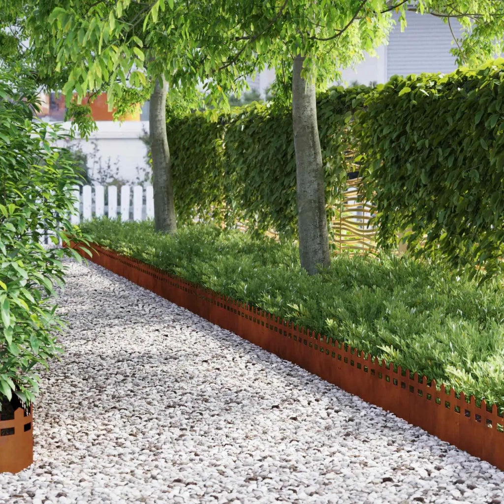 Bordure per prato 30 pz Ruggine 103 x 0,05 x 22 cm CFW3097580