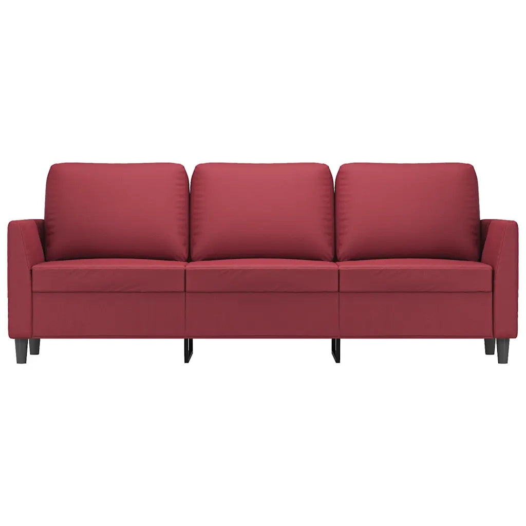 Divano a 3 Posti Rosso Vino 180 cm in Similpelle 359341