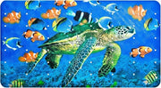 Mat anti-slip per bambini e adulti con pinze e fori di scarico - 37x68 cm, disegno tartaruga