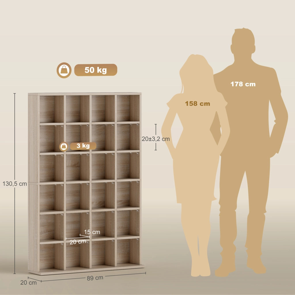 Libreria multimediale per CD DVD ¨C zephmum ¨C legno naturale 89x130.5cm