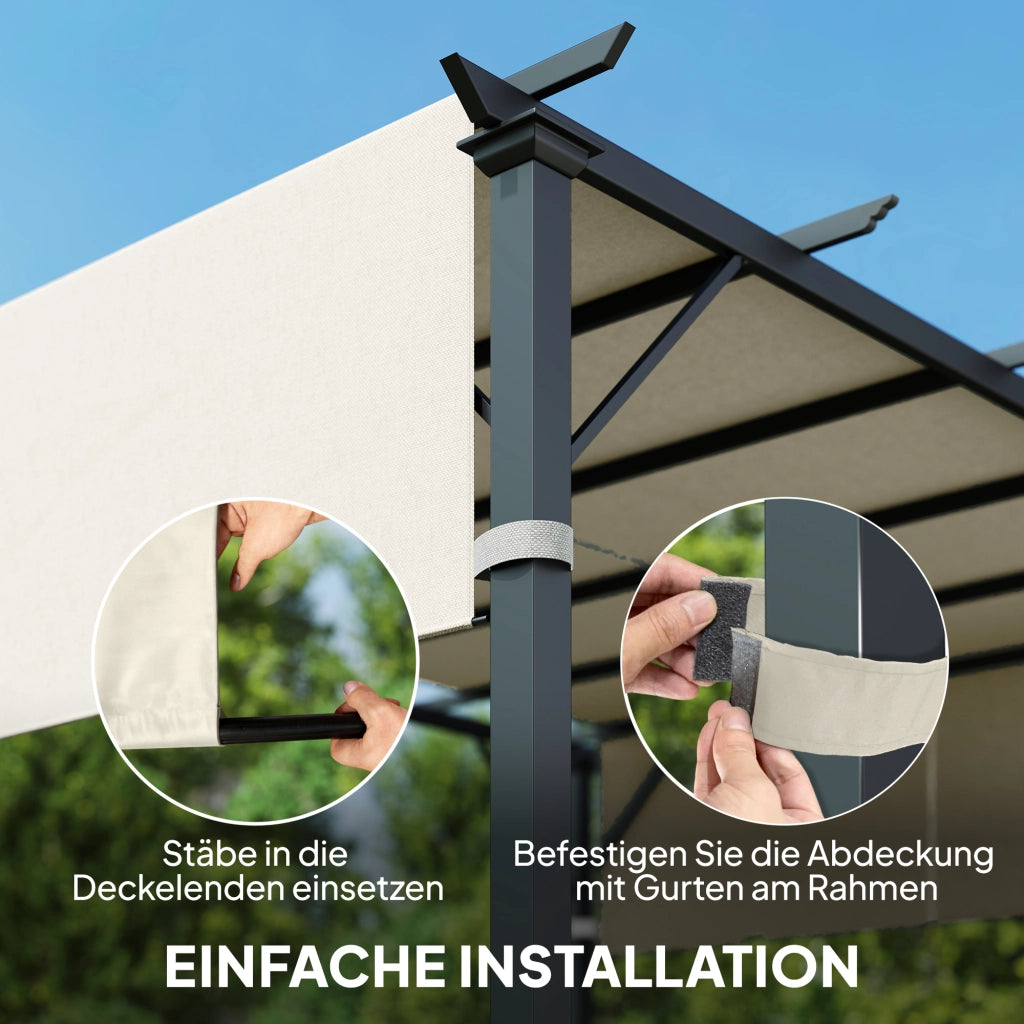 Tenda da sole per pergola ¨C zephmum ¨C crema 3x3m