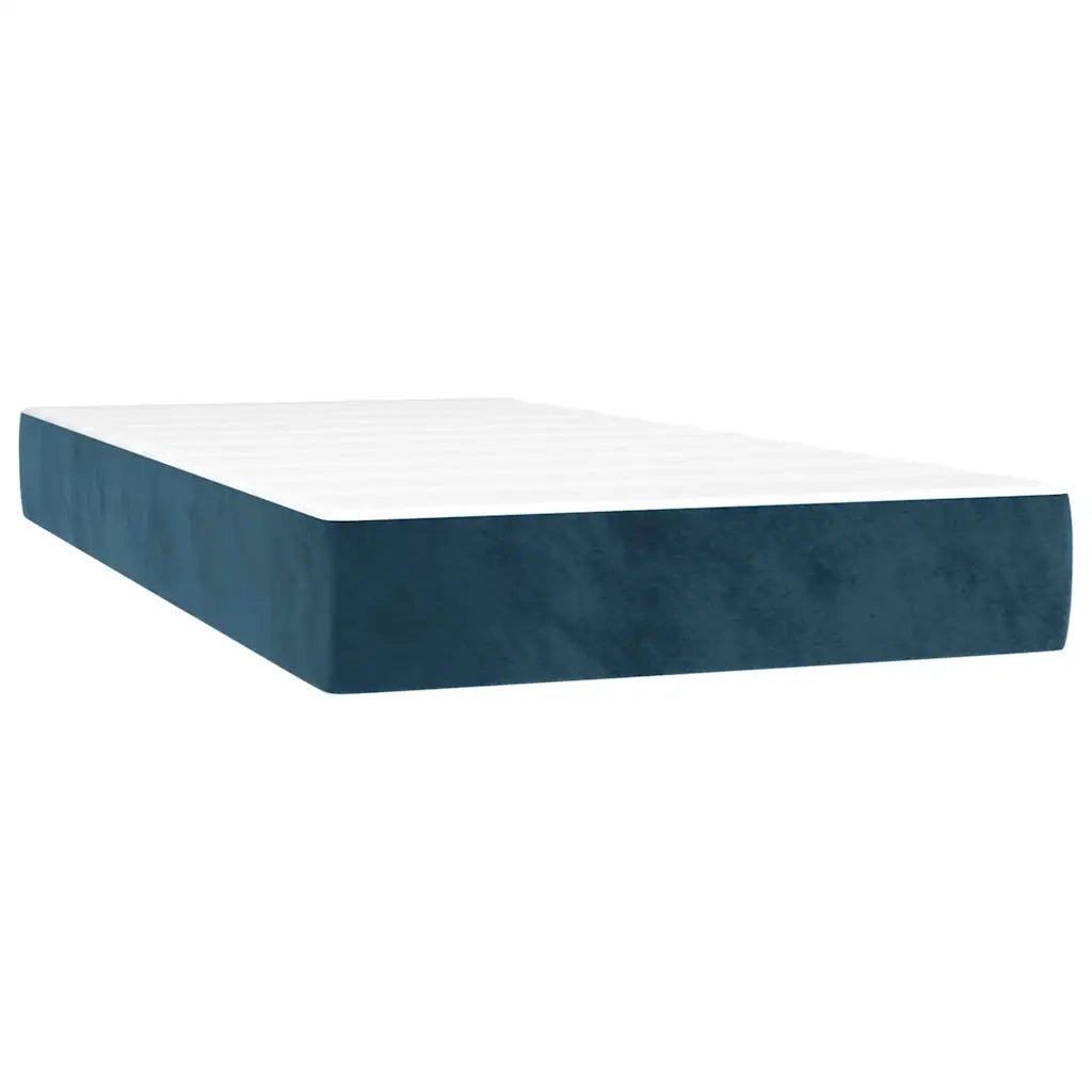 Letto a Molle con Materasso e LED Blu Scuro 100x200 cm 3134331