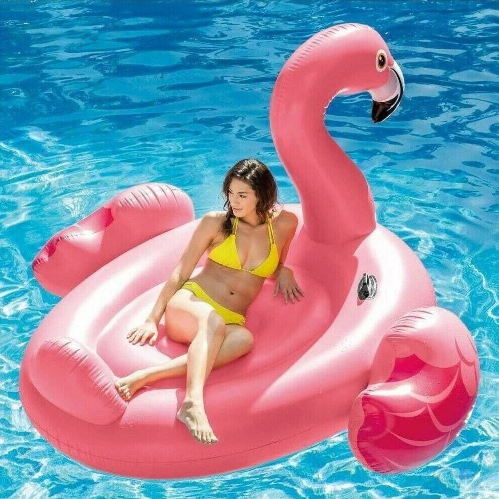 Trade Shop - Fenicottero Gonfiabile Galleggiante Isola Mare Piscina 1.95 X 2.0 X 1.2 Mt -