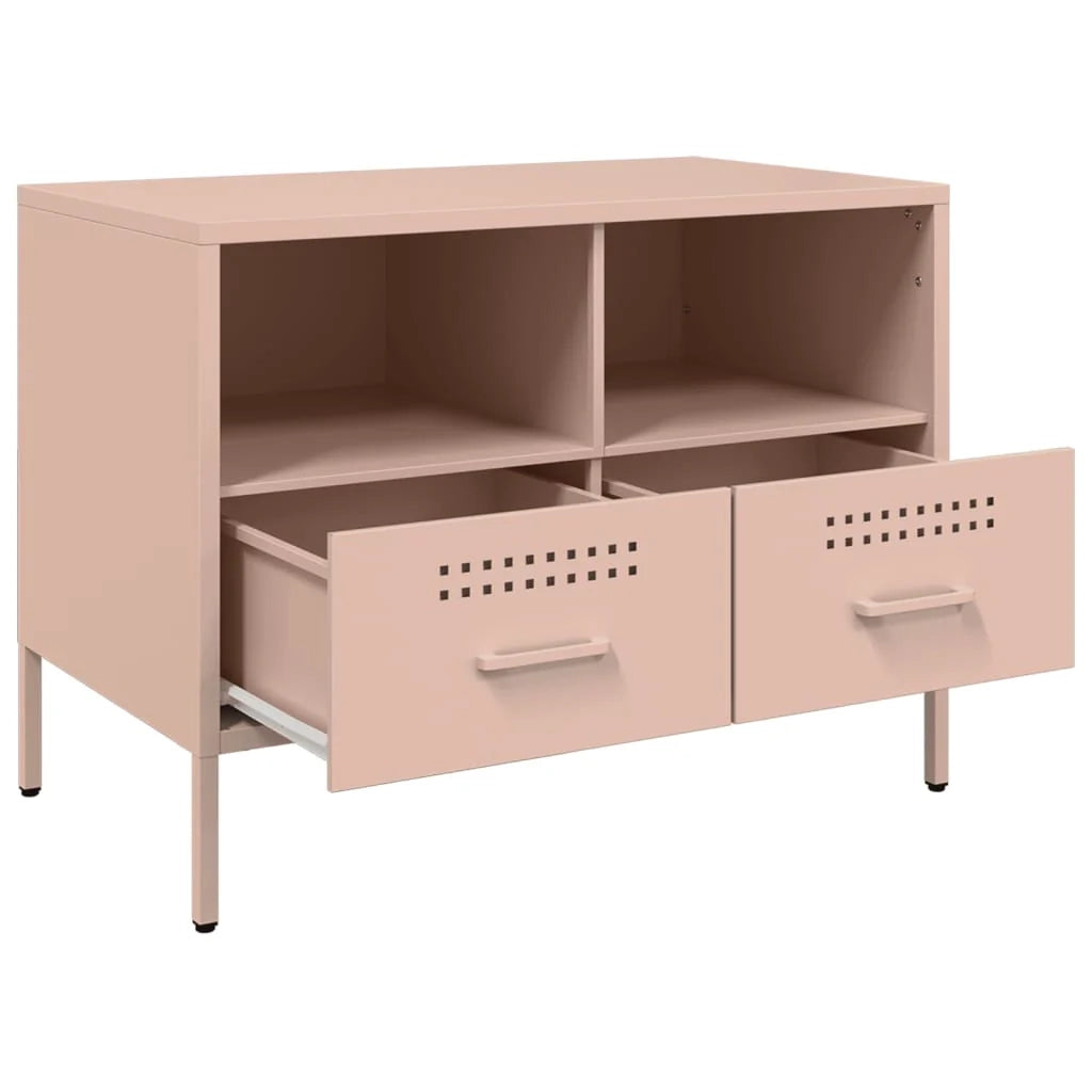 Mobile TV multimediale mensola TV credenza TV sala da pranzo soggiorno camera da letto rosa 68 x 39 x 50,5 cm acciaio rosa 02_0028299