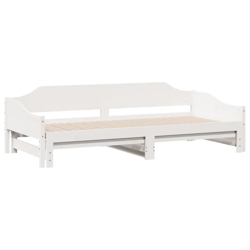 Divano Letto con Letto Estraibile Bianco 90x200cm Massello Pino 850906