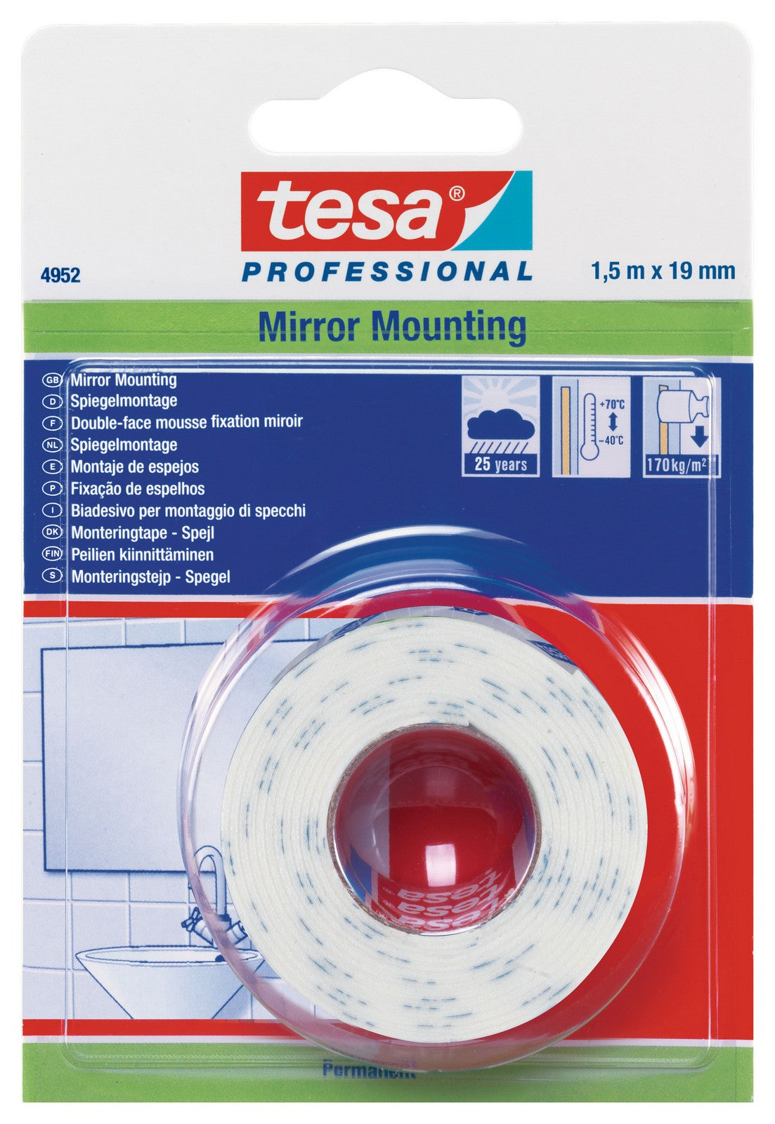 nastro biadesivo x specchi e oggetti pesanti tesa ml 1,5x19 mm cod:ferx.95783