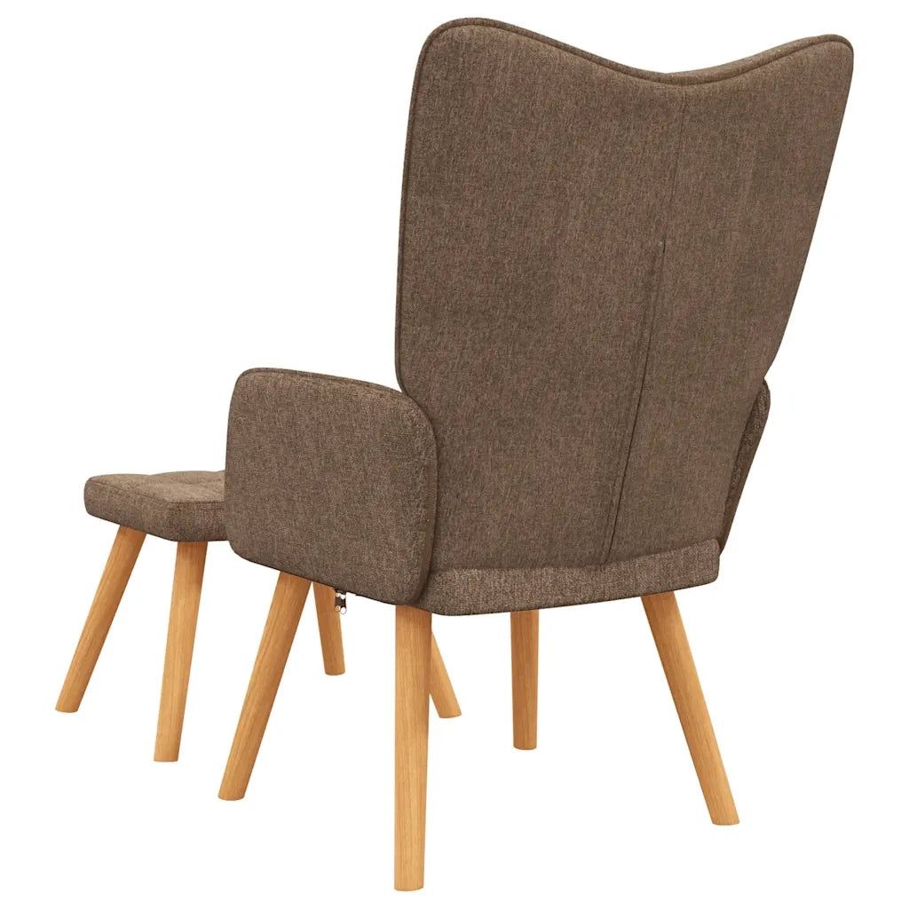 Poltrona Relax con Poggiapiedi Marrone in Tessuto 327933