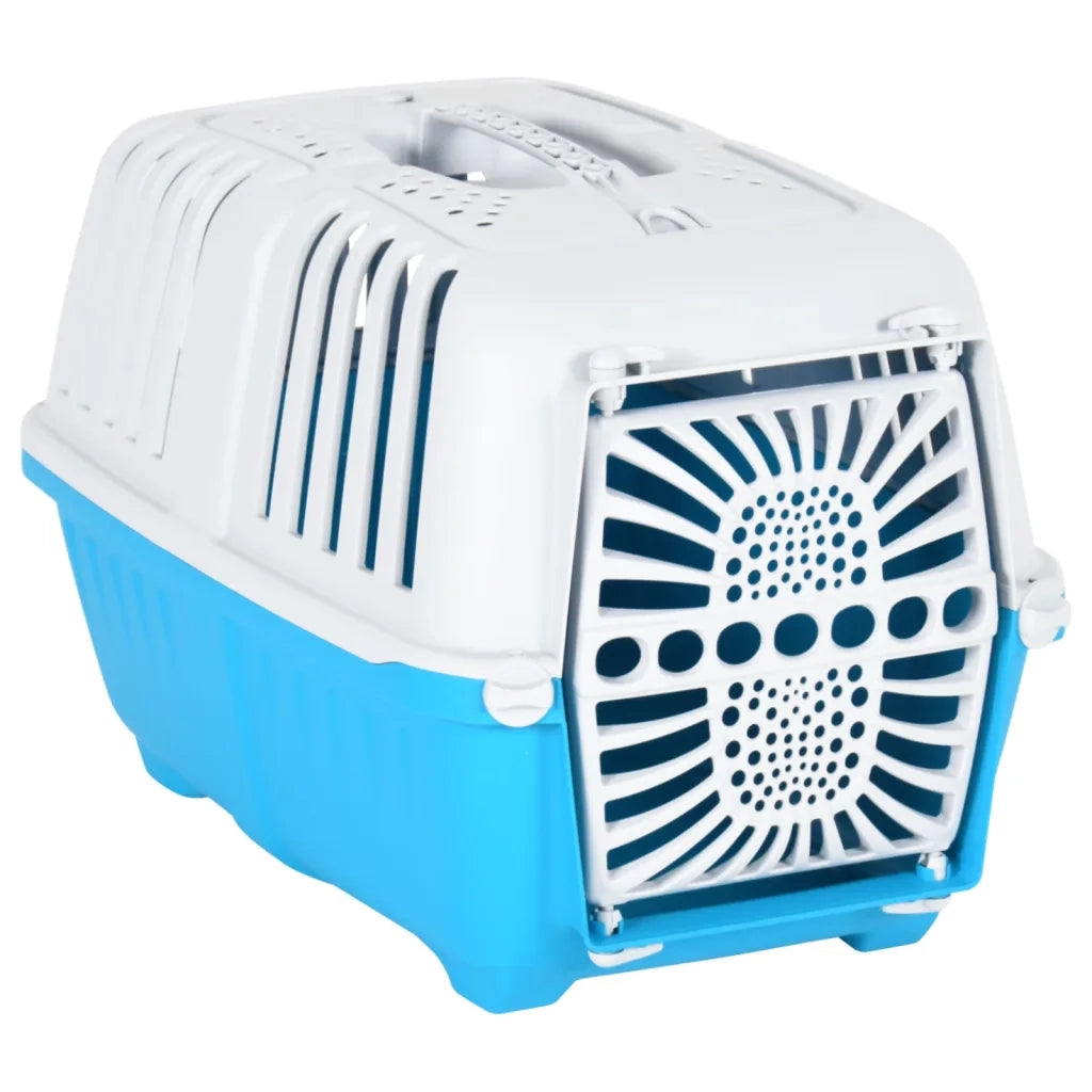 Trasportino per Animali Bianco e Blu 48x31,5x33cm Polipropilene 172216
