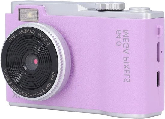 Camera Digitale per Bambini 48 MP 16x Zoom Autofocus Retro 24 Pollici Schermo Point-and-Shoot con Marcatura del Tempo Selfie e Funzione di Pulizia del Viso