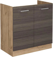 Mobile lavello cucina R-Line, Grigio nobile, 80 cm senza piano di lavoro
