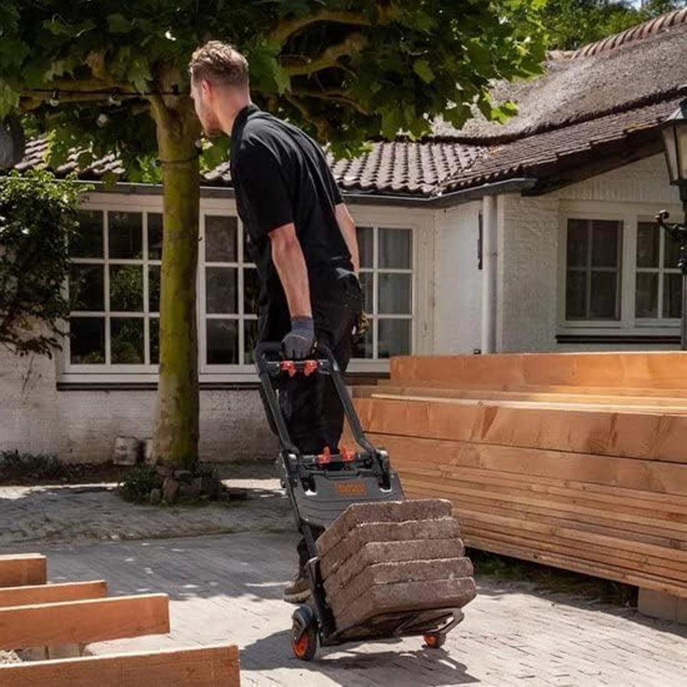 Carrello 2-in-1 Pieghevole con Piattaforma Carrellino Trasporto Pacchi Max 120kg