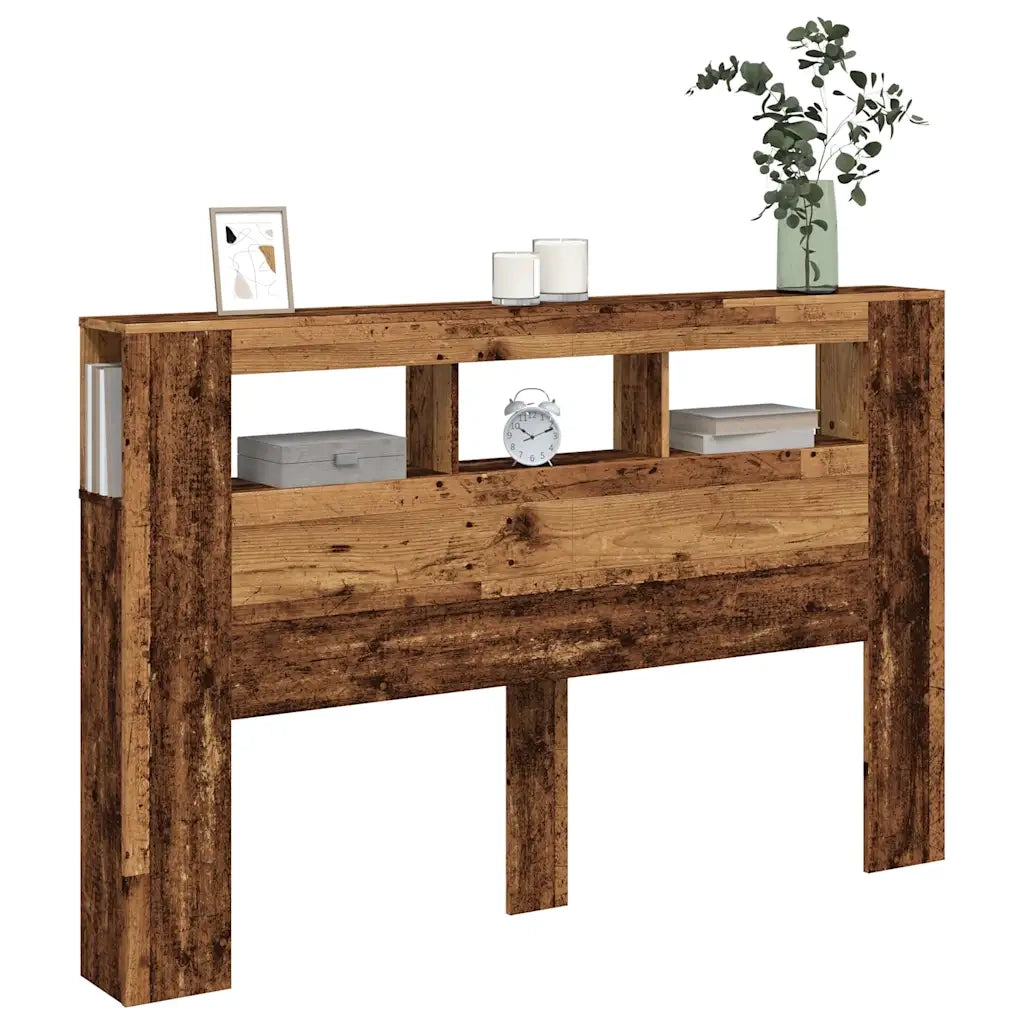 Testiera LED Legno Antico 160x18,5x103,5 cm Legno Multistrato