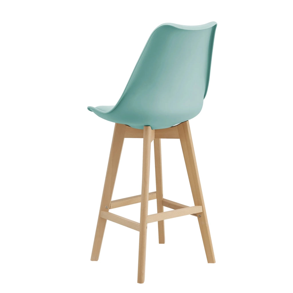 Set di 6 sgabelli da bar in plastica sintetica finitura faggio 105x48x58 cm colore menta 03_0008727