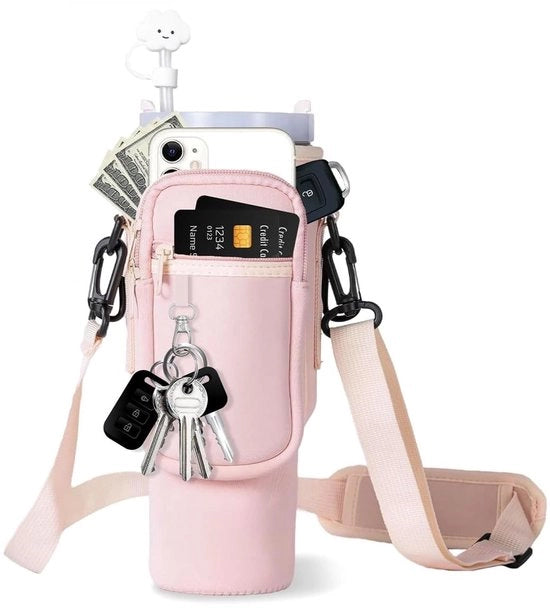 Portatile acqua resistente - contenitore per bicchieri - resistente allo shock - cinturino regolabile - carabina - nylon di alta qualità