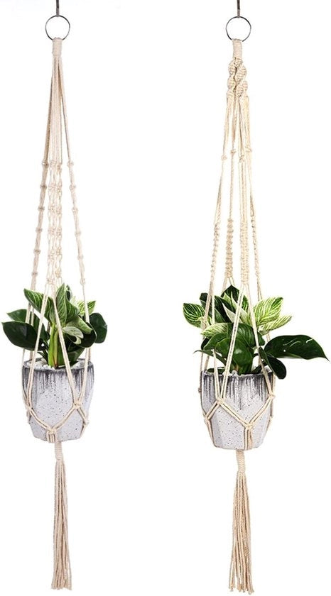 Sospensioni per piante 105 cm Sospensione per piante da interni Sospensione per vaso di cotone Rete decorativa per piante per interni e esterni per decorazione di soffitti balconi pareti Pacchetto da 2