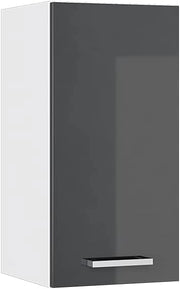 Pensile da cucina R-Line, Antracite lucido, 30 cm, per la libera combinazione all'interno di sistemi cucina modulari