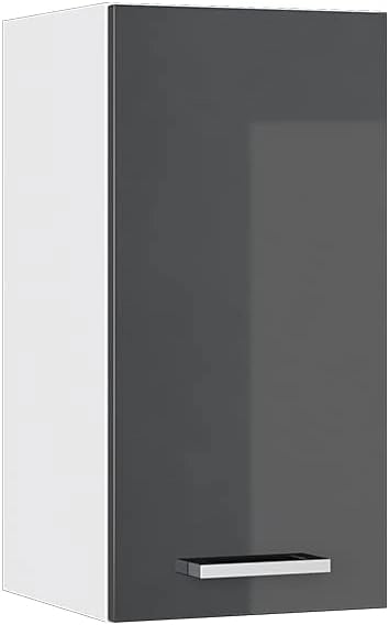 Pensile da cucina R-Line, Antracite lucido, 30 cm, per la libera combinazione all'interno di sistemi cucina modulari