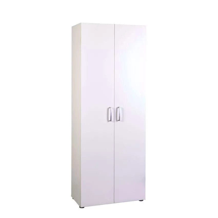 Armadio 2 Ante 5 Ripiani 69,4x36x181 cm in Truciolare Nobilitato Bianco