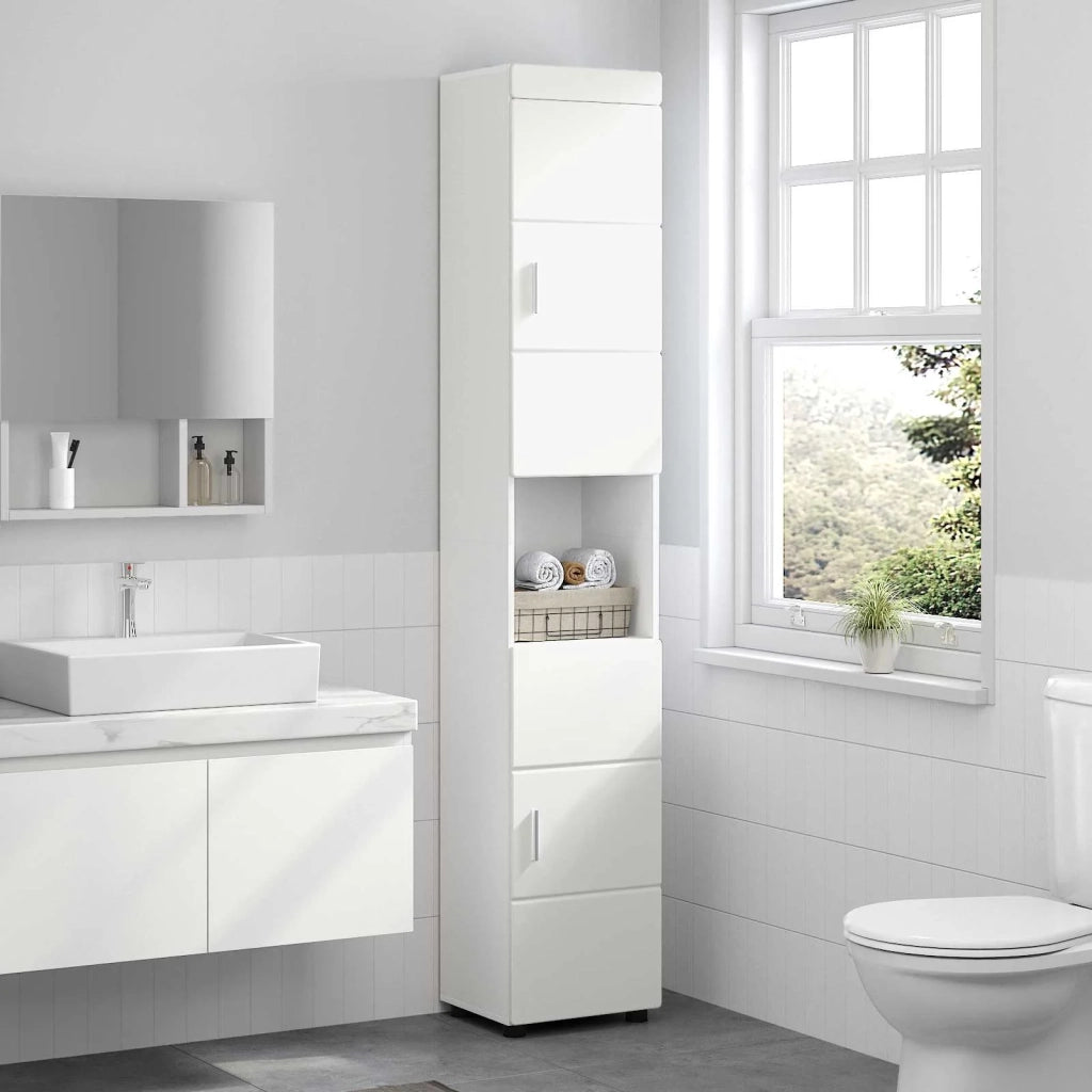 Set di Armadi da Bagno TULUM Bianco 37 x 31,5 x 203 cm 880351