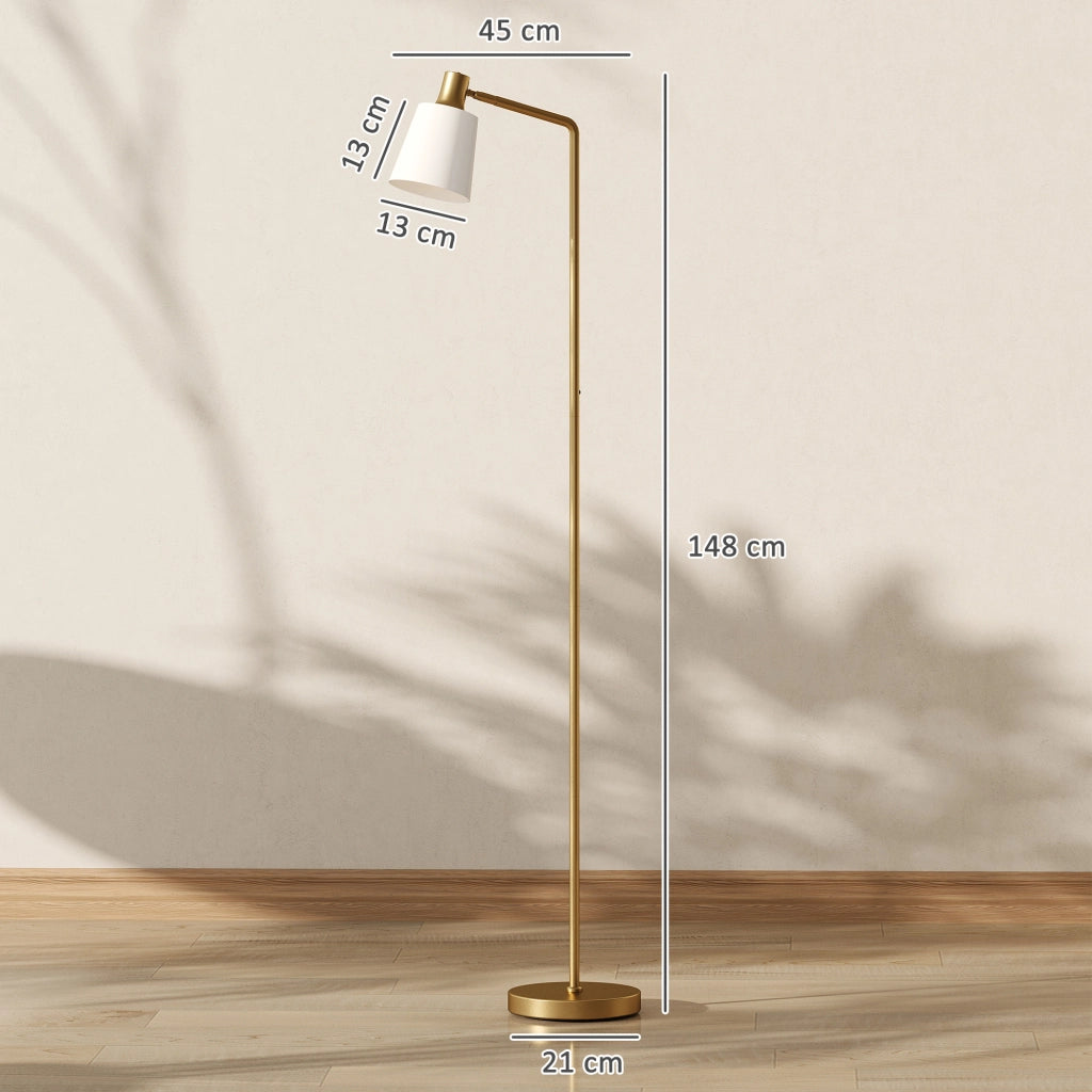 Lampada da Terra LED Regolabile 3 Temperature Colore 3000K-6500K ¨C Zephmum ¨C Bianco Dorato
