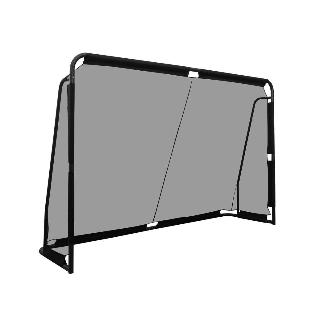 Porta calcio metallo struttura robusta rete pe impermeabile 8 picchetti, Porta calcio sistema montaggio pulsante attrezzatura allenamento aperto 300x200 cm