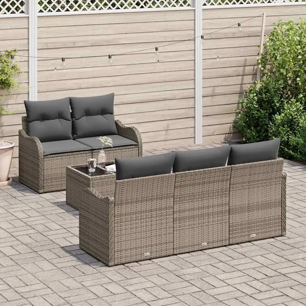 Set Divano da Giardino Grigio polyrattan 3345579