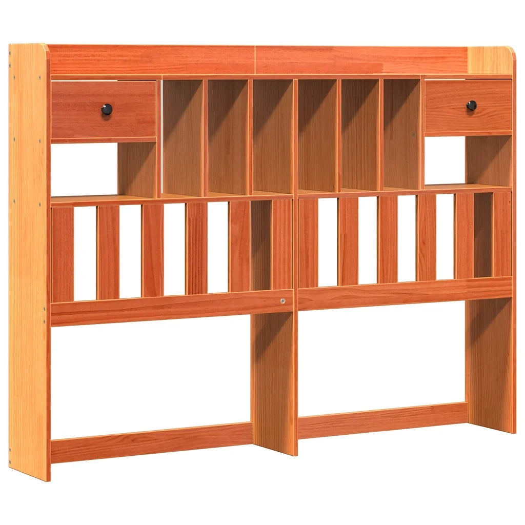 vidaXL Letto Libreria senza Materasso Marrone Cera 140x190 cm in Pino